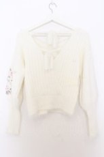 画像3: LIZ LISA / 刺繍腕モヘアリブニット 0 シロ O-26-01-11-047-LO-TO-YM-ZT606 (3)