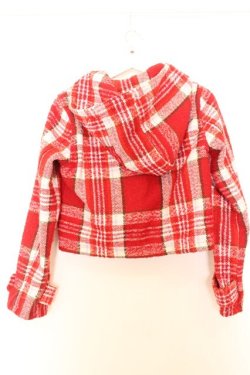 画像4: LIZ LISA / ツイードタータンダッフルショートコート 0 アカ O-26-01-11-005-LO-CO-YM-OS