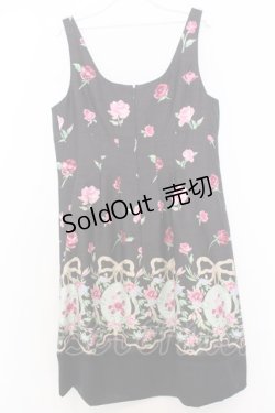 画像4: JESUS DIAMANTE / JAPONドールワンピース 40 オーナメントリボン柄黒 O-26-01-11-019-JE-OP-OW-OS