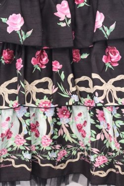 画像3: JESUS DIAMANTE / バックリボンミニーワンピ 40 オーナメントリボン柄黒 O-26-01-11-020-JE-OP-OW-OS