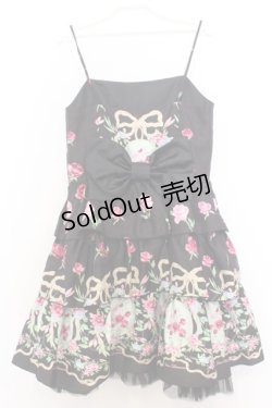 画像4: JESUS DIAMANTE / バックリボンミニーワンピ 40 オーナメントリボン柄黒 O-26-01-11-020-JE-OP-OW-OS