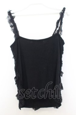 画像3: JESUS DIAMANTE / フリルニットキャミソール  クロ O-26-01-11-026-JE-TO-OW-OS