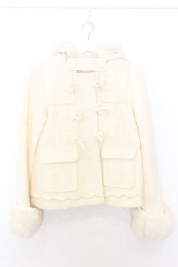 画像1: LIZ LISA / ファーフードダッフルコート F シロ O-26-01-11-003-LO-CO-YM-OS