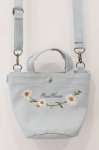 画像1: PINK HOUSE / マーガレットブーケ刺繍ミニトートポシェット  サックス O-26-01-12-001-LO-BG-IG-ZT501 (1)