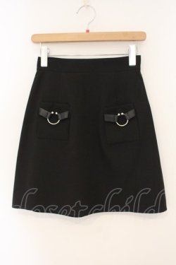 画像1: Jamieエーエヌケー / ピアス台形スカート M クロ O-26-01-12-034-0-SK-OW-OS