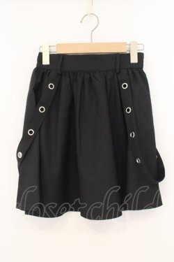 画像1: Jamie エーエヌケー / ハーネスギャザースカート M クロ O-26-01-12-035-LO-SK-OW-OS