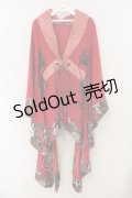 Qutie Frash / 和柄切替着物ロングカーディガン  レッド O-26-01-12-038-QU-JA-YM-OS