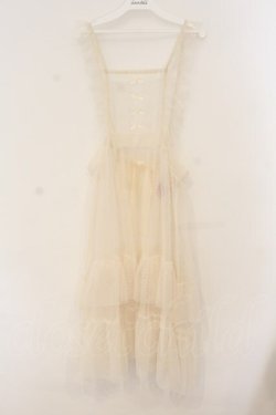 画像1: m petit by misako / ドットチュールエプロン M 生成り O-26-01-12-043-LO-OP-IG-OS