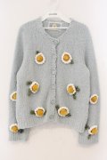 PINK HOUSE / マーガレットモチーフ使いニットカーディガン  サックス O-26-01-12-046-LO-TO-IG-OS