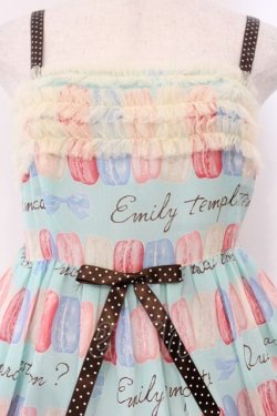 画像2: Emily Temple cute / マカロンプリントノースリーブワンピース  サックス O-26-01-12-050-ET-OP-IG-OS