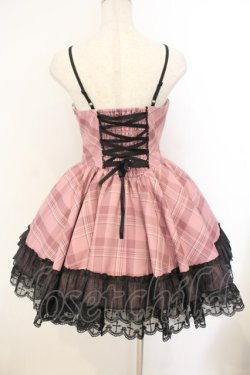 画像4: Black Shamrock / チェック×ハートビッグリボンジャンパースカート M ピンク×クロ O-26-01-12-052-0-OP-OW-OS