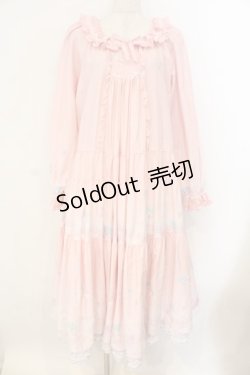 画像1: PINK HOUSE / Little Twin Stars×PINK HOUSE A Starry Night Wish柄ミディワンピース  ピンク O-26-01-12-053-LO-OP-IG-OS