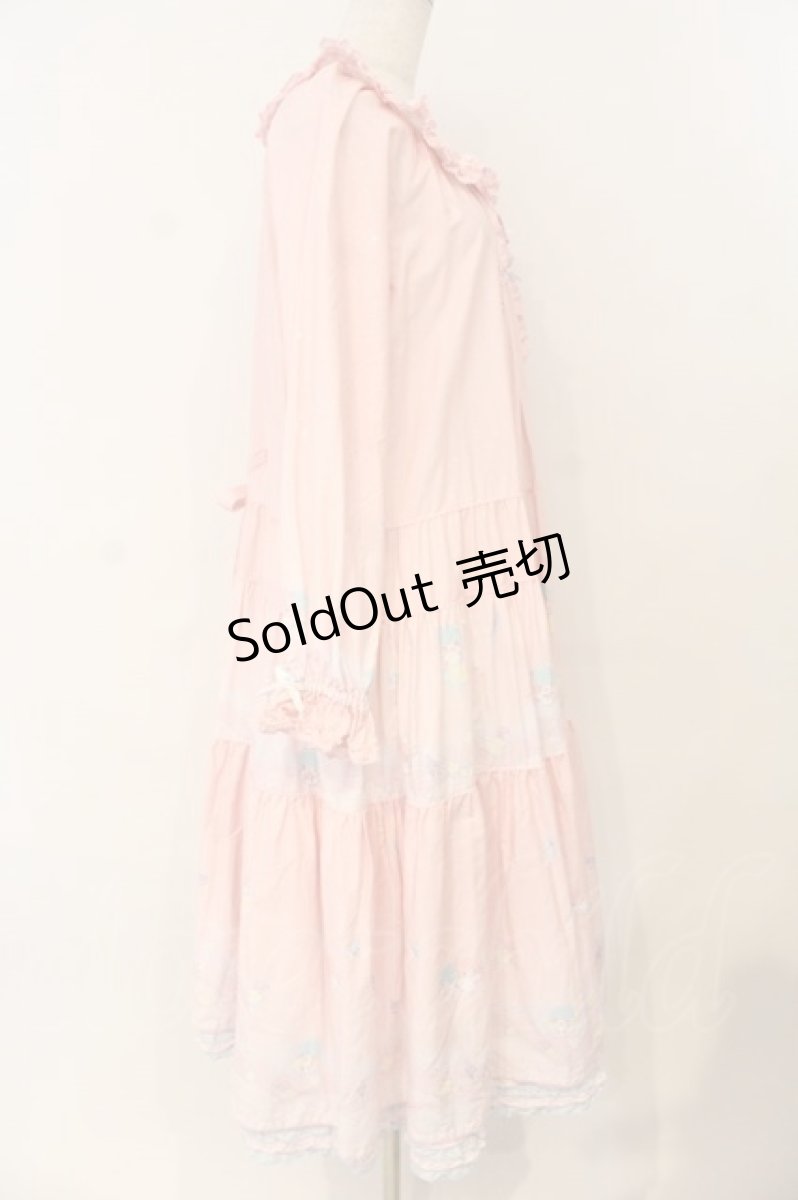 画像5: PINK HOUSE / Little Twin Stars×PINK HOUSE A Starry Night Wish柄ミディワンピース  ピンク O-26-01-12-053-LO-OP-IG-OS (5)