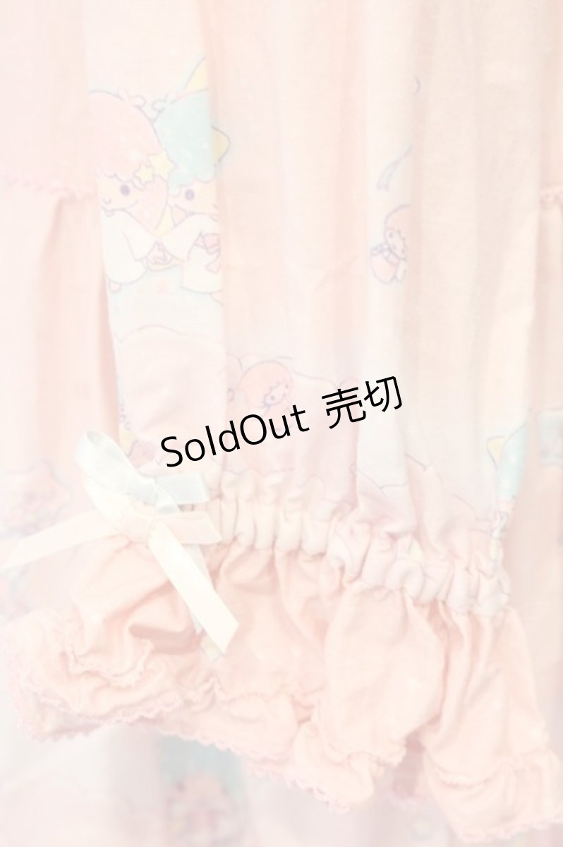 画像6: PINK HOUSE / Little Twin Stars×PINK HOUSE A Starry Night Wish柄ミディワンピース  ピンク O-26-01-12-053-LO-OP-IG-OS (6)