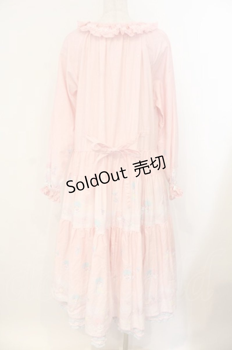 画像7: PINK HOUSE / Little Twin Stars×PINK HOUSE A Starry Night Wish柄ミディワンピース  ピンク O-26-01-12-053-LO-OP-IG-OS (7)
