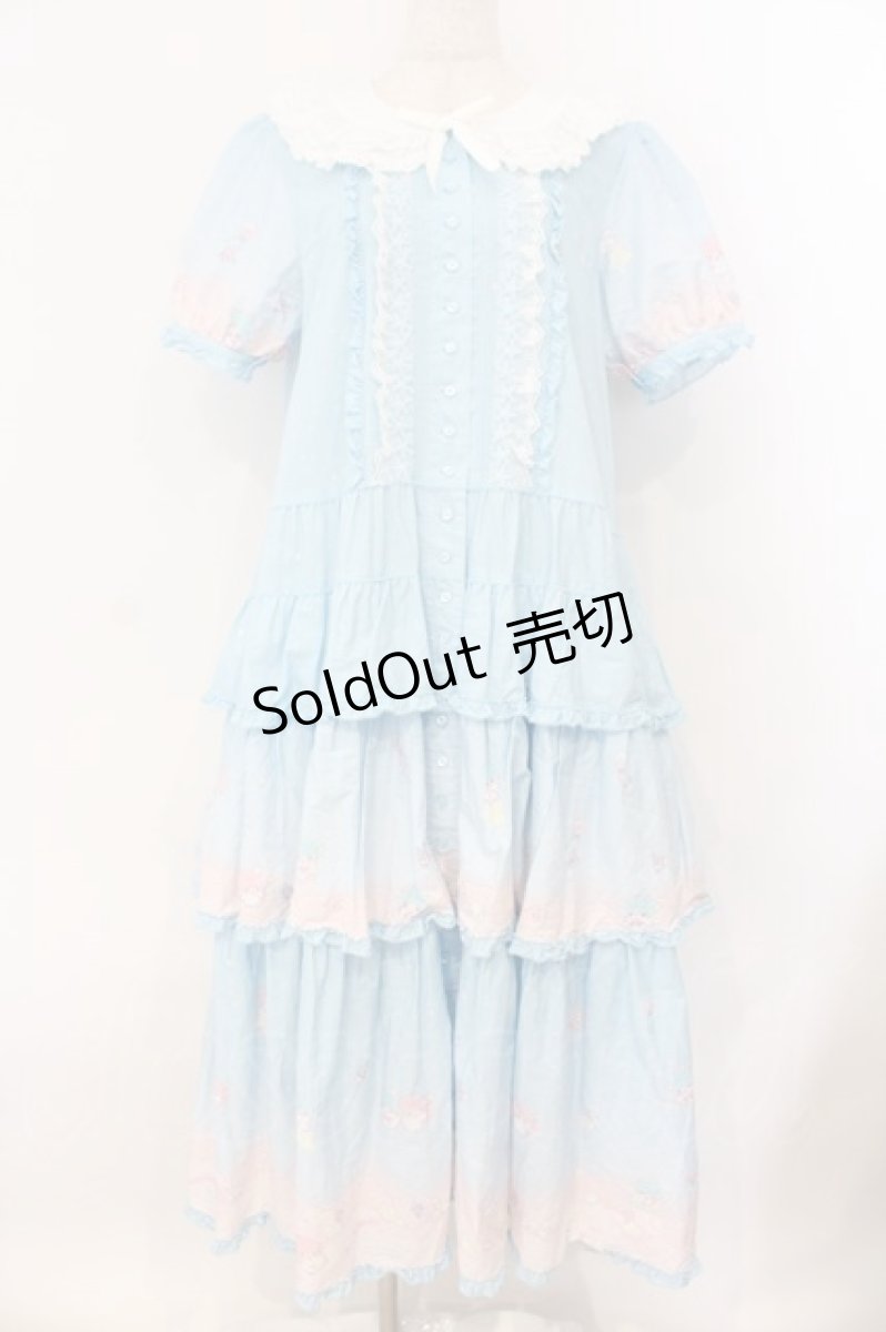 画像1: PINK HOUSE / Little Twin Stars×PINK HOUSE A Starry Night Wish柄ワンピース  ソライロ O-26-01-12-055-LO-OP-IG-OS (1)