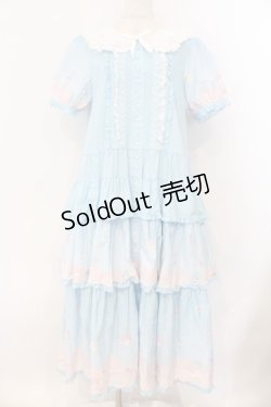 画像1: PINK HOUSE / Little Twin Stars×PINK HOUSE A Starry Night Wish柄ワンピース  ソライロ O-26-01-12-055-LO-OP-IG-OS