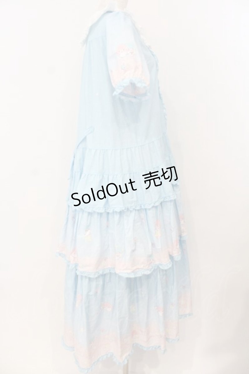 画像5: PINK HOUSE / Little Twin Stars×PINK HOUSE A Starry Night Wish柄ワンピース  ソライロ O-26-01-12-055-LO-OP-IG-OS (5)