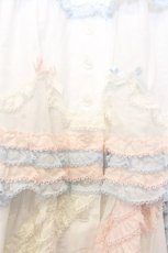画像2: PINK HOUSE / 星形ワッペン付き配色フリルスカート  シロ×ピンク×サックス O-26-01-12-056-LO-SK-IG-OS (2)