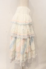 画像5: PINK HOUSE / 星形ワッペン付き配色フリルスカート  シロ×ピンク×サックス O-26-01-12-056-LO-SK-IG-OS (5)
