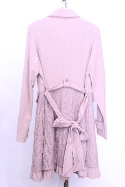画像3: axes femme / レースドッキングトレンチコート  ピンク O-26-01-12-1035-AX-TO-IG-OS