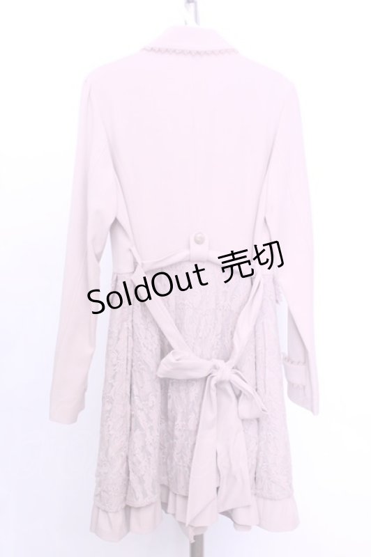 画像3: axes femme / レースドッキングトレンチコート  ピンク O-26-01-12-1035-AX-TO-IG-ZT541 (3)