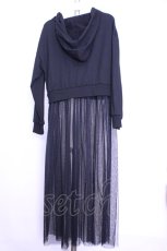 画像3: axes femme POETIQUE / ロングチュールパーカー Ｍ クロ O-26-01-12-1037-AX-TO-IG-ZH (3)