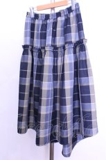 画像2: axes femme / マドラスチェックドロストスカート  ブルー O-26-01-12-1042-AX-SK-IG-ZT539 (2)