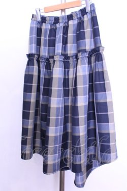 画像2: axes femme / マドラスチェックドロストスカート  ブルー O-26-01-12-1042-AX-SK-IG-OS