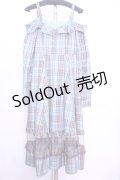 axes femme / タータンチェック肩開ワンピース F ミント O-26-01-12-1044-AX-OP-IG-OS