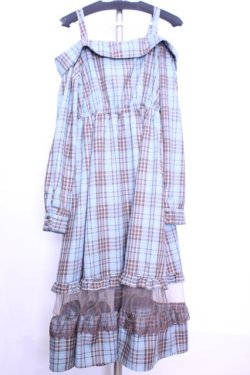 画像3: axes femme / タータンチェック肩開ワンピース F ミント O-26-01-12-1044-AX-OP-IG-OS