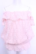 LIZ LISA / クリスタルホルター総レースチュニック M ピンク O-26-01-12-1007-LO-TO-YM-OS