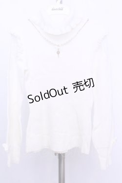 画像1: LIZ LISA / ローズネックレス付きテレコニット 0 シロ O-26-01-12-1002-LO-TO-YM-OS