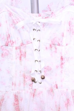 画像2: LIZ LISA / チュール花柄ビスチェ風ワンピース 0 シロｘピンク O-26-01-12-1015-LO-OP-YM-OS