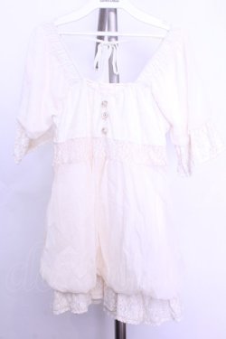 画像1: LIZ LISA / ドッキングワンピース  アイボリーｘベージュ O-26-01-12-1016-LO-OP-YM-OS