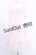 LIZ LISA / ファー襟花柄ワンピース 0 ピンクｘシロ O-26-01-12-1019-LO-OP-YM-OS
