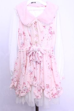 画像1: LIZ LISA / ファー襟花柄ワンピース 0 ピンクｘシロ O-26-01-12-1019-LO-OP-YM-OS