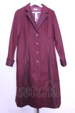 画像1: axes femme / クラシックロングコート  ワイン O-26-01-12-1028-AX-CO-IG-OS