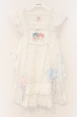 画像1: PINK HOUSE / Little Twin Stars×PINK HOUSE 刺しゅう入りローンタブリエ  シロ O-26-01-12-059-LO-TO-IG-OS (1)
