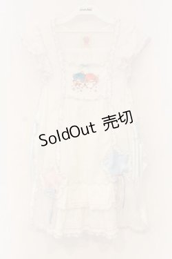 画像1: PINK HOUSE / Little Twin Stars×PINK HOUSE 刺しゅう入りローンタブリエ  シロ O-26-01-12-059-LO-TO-IG-OS
