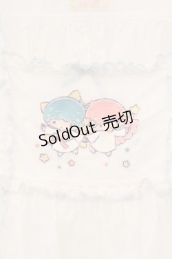 画像2: PINK HOUSE / Little Twin Stars×PINK HOUSE 刺しゅう入りローンタブリエ  シロ O-26-01-12-059-LO-TO-IG-OS