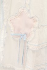 画像4: PINK HOUSE / Little Twin Stars×PINK HOUSE 刺しゅう入りローンタブリエ  シロ O-26-01-12-059-LO-TO-IG-OS (4)