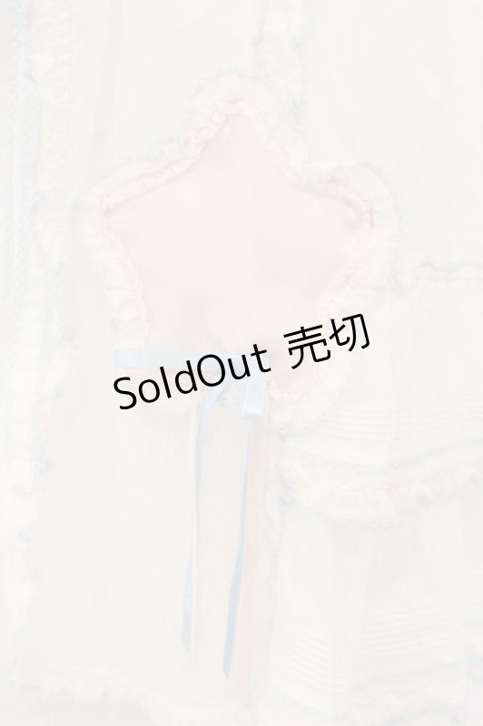 画像4: PINK HOUSE / Little Twin Stars×PINK HOUSE 刺しゅう入りローンタブリエ  シロ O-26-01-12-059-LO-TO-IG-OS (4)