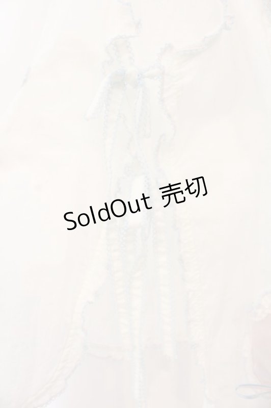 画像5: PINK HOUSE / Little Twin Stars×PINK HOUSE 刺しゅう入りローンタブリエ  シロ O-26-01-12-059-LO-TO-IG-OS (5)