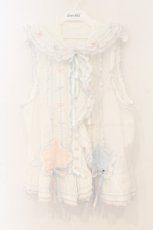 画像1: PINK HOUSE / 星形ワッペン付き配色フリルベスト  しわ O-26-01-12-060-LO-TO-IG-OS (1)