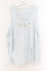画像1: PINK HOUSE / マーガレットロゴ刺繍ローンタブリエ  サックス O-26-01-12-062-LO-TO-IG-ZT541 (1)