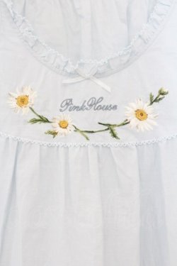 画像2: PINK HOUSE / マーガレットロゴ刺繍ローンタブリエ  サックス O-26-01-12-062-LO-TO-IG-OS