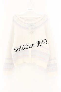 画像1: PINK HOUSE / 星柄編み込みニットカーディガン  生成り O-26-01-12-064-LO-TO-IG-OS