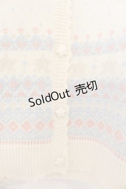 画像3: PINK HOUSE / 星柄編み込みニットカーディガン  生成り O-26-01-12-064-LO-TO-IG-OS