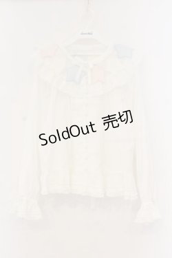 画像1: PINK HOUSE / 星形ワッペン使い配色ブラウス  シロ O-26-01-12-065-LO-BL-IG-OS